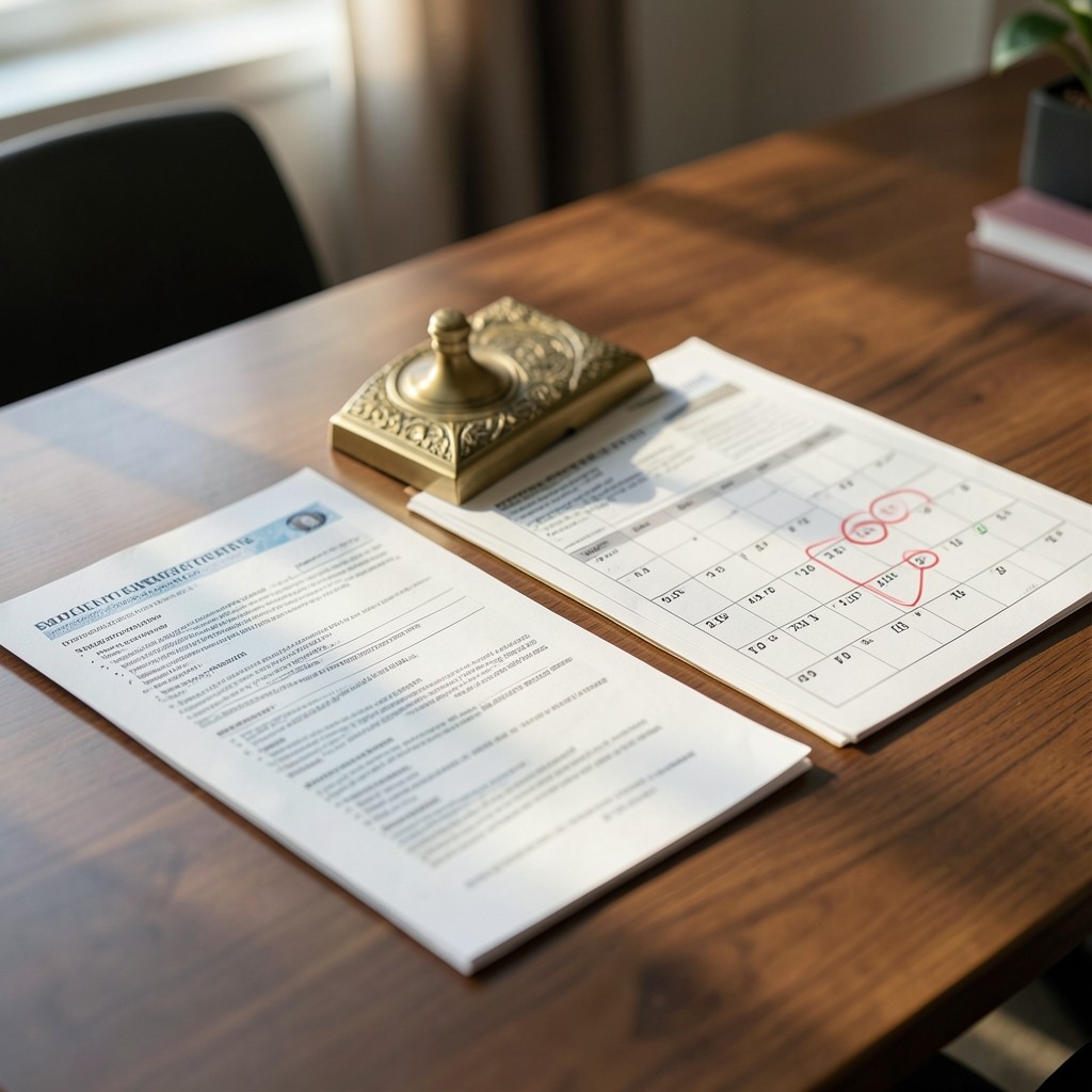 Formulario oficial de seguridad social junto a calendario de plazos